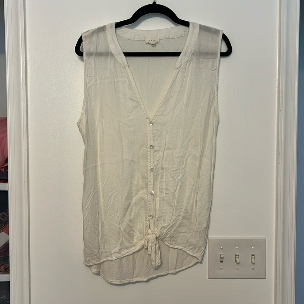 Soft Joie Cameo Button Front Tie Front Sleeveless… - image 3